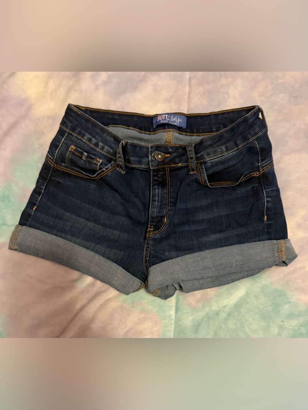 Wax Jean Indigo Roll-Cuff Denim Shorts